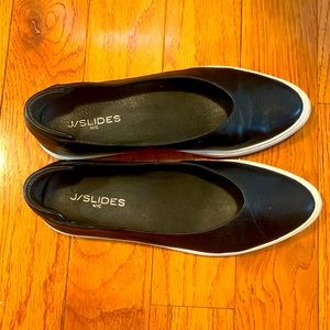 J Slide Leather Slip On Flats